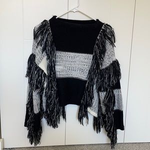 Strips tassel sweater